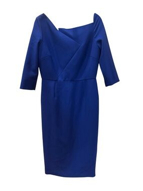 Roland Mouret cobalt blue midi dress is the Hisley crepe dress size 12